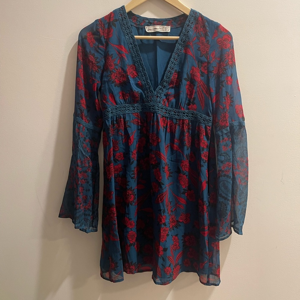 XS Abercrombie & Fitch Dress Teal/Wine